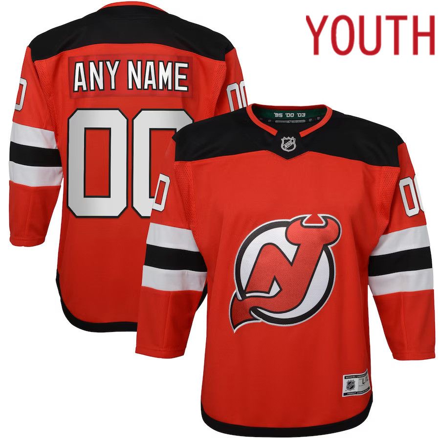 Youth New Jersey Devils Red Home Premier Custom NHL Jersey